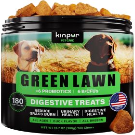 Green Lawn Chews for Dogs Cranberry ACV Digestive Enzymes Natural Dog Urine Neutralizer for Lawn Supports Healthy Bladder Urinary Tract 180 Tasty