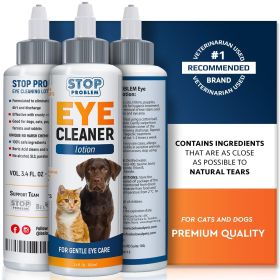 All Pets Eye Wash Drops for Relieve Pink Eye Allergies Symptoms Infections Runny Dry Eyes Pain Free Treatment Helps Prevent Abrasions Irritations