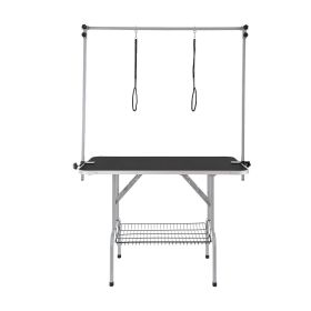 VEVOR Pet Grooming Table Two Arms with Clamp, 46'' Dog Grooming Station, Foldable Pets Grooming Stand for Medium and Small Dogs