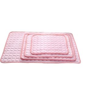 Pet Dog Cat Ice Silk Cold Nest Pad For Cooling In Summer (Option: Pink-63x50cm)