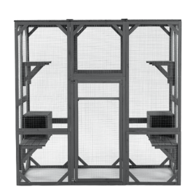 Outdoor Cat House Wooden Catio Enclosure Cover  Large Cat Cage With Jump Platforms And Condos (Option: Specifi cations)