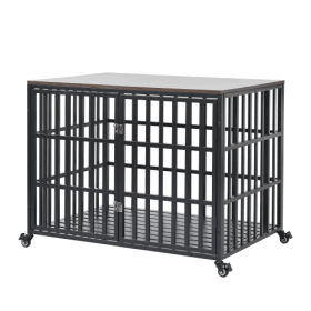 Heavy Duty Dog Crates Are Suitable For Large Medium-sized Dogs (Color: Black)