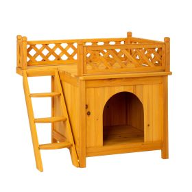 72X50X65.5cm 2 Storey Fence With Staircase Cat House (Option: Cat House)