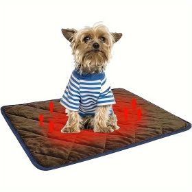 Dog Cat Bed, Cat Dog Non-Slip Mat, Extra Warm Thermal Pet Pad  Self-Heating Cat Mat Warm Thermal Pet Pad Washable Dog Crate Pad Heat Dog Cat Bed (Option: Brown-XL)