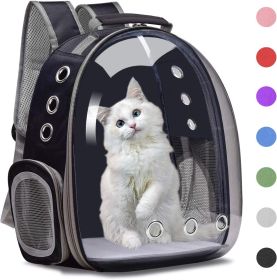 Cat Backpack Carrier Bubble Bag; Small Dog Backpack Carrier for Small Dogs; Space Capsule Pet Carrier Dog Hiking Backpack Airline Approved Travel (Color: Black)