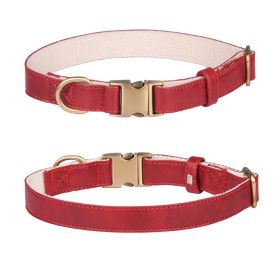 Leather dog collar; Leather Dog Collar Soft Padded Breathable Adjustable Tactical Pet Collar with Durable Metal Buckle for Small Medium Large Dog (colour: Leather, size: M code)