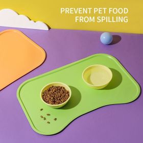 Dog Food Mat For Floors Waterproof,Thicker Cat Food Mat Non-Slip,Dog Bowl Mats For Food And Water,Pet Feeding Mat Silicone (Color: Green)