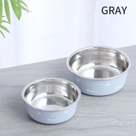 Dog Bowl Cat Bowl For Food And Water, Stainless Steel Pet Feeding Bowl, Durable Non-Skid Insulated Heavy Duty With Rubber Bottom For Medium Large (Color: Gray, size: S)