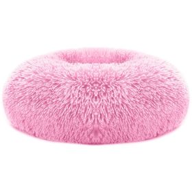 Pet Dog Bed Soft Warm Fleece Puppy Cat Bed Dog Cozy Nest Sofa Bed Cushion L Size (Color: Pink, size: L)