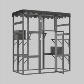 Wooden Wildcat Shelter Enclosure (Option: Cement ash)