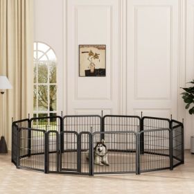 Dog Game Fence Outdoors (Color: Black)